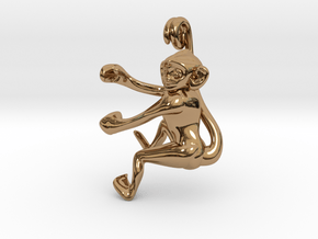 3D-Monkeys 263 in Polished Brass