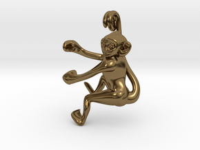3D-Monkeys 263 in Polished Bronze