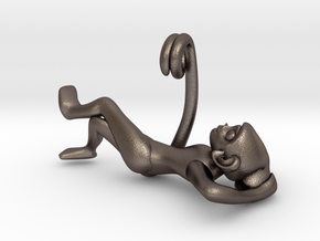 3D-Monkeys 264 in Polished Bronzed Silver Steel