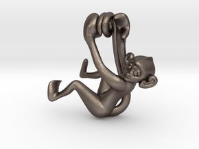 3D-Monkeys 266 in Polished Bronzed Silver Steel