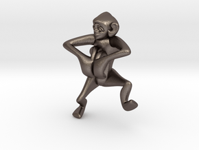 3D-Monkeys 271 in Polished Bronzed Silver Steel