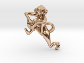 3D-Monkeys 272 in 14k Rose Gold Plated Brass