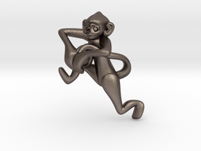 3D-Monkeys 272 in Polished Bronzed Silver Steel