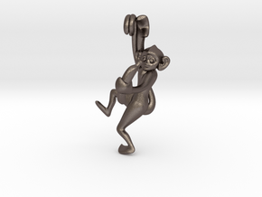 3D-Monkeys 279 in Polished Bronzed Silver Steel
