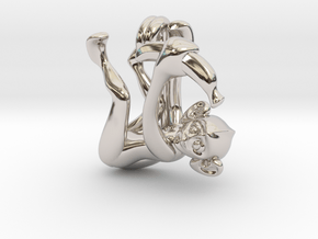 3D-Monkeys 280 in Rhodium Plated Brass