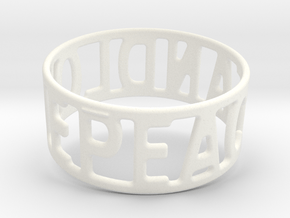 Peaceandlove 72 Bracelet in White Processed Versatile Plastic