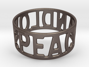 Peaceandlove 75 Bracelet in Polished Bronzed Silver Steel