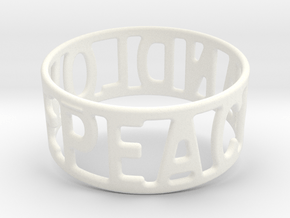 Peaceandlove 75 Bracelet in White Processed Versatile Plastic