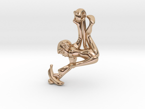 3D-Monkeys 283 in 14k Rose Gold Plated Brass