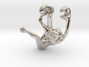 3D-Monkeys 290 in Rhodium Plated Brass