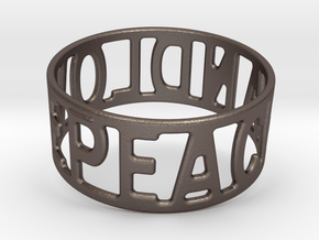 Peaceandlove 80 Bracelet in Polished Bronzed Silver Steel