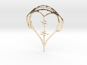 Musical Heart Pendant in 14K Yellow Gold