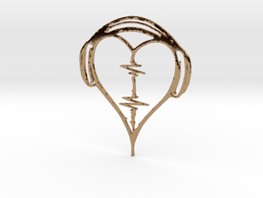 Musical Heart Pendant in Polished Brass