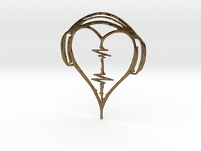 Musical Heart Pendant in Polished Bronze
