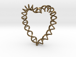 DNA Heart in Natural Bronze