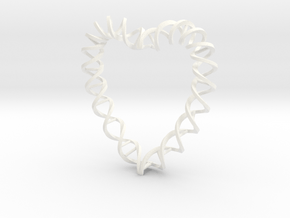 DNA Heart in White Processed Versatile Plastic