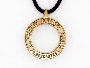 Cogito Ergo Sum in Polished Brass