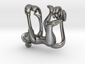 3D-Monkeys 284 in Fine Detail Polished Silver
