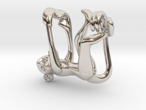 3D-Monkeys 284 in Rhodium Plated Brass