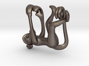 3D-Monkeys 284 in Polished Bronzed Silver Steel