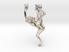 3D-Monkeys 287 in Rhodium Plated Brass