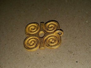 DWENNIMMEN (Adinkra Symbol of Strength) in Polished Gold Steel