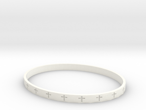 Women's Cross Bracelet in White Processed Versatile Plastic