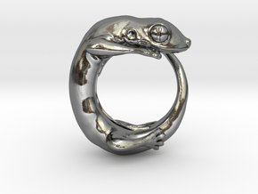 (Size 4) Gecko Ring in Polished Silver