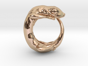 (Size 4) Gecko Ring in 14k Rose Gold Plated Brass