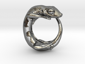 (Size 6) Gecko Ring in Polished Silver