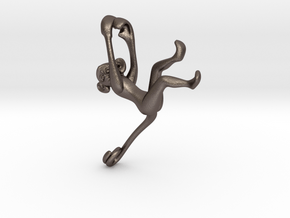 3D-Monkeys 291 in Polished Bronzed Silver Steel