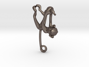 3D-Monkeys 293 in Polished Bronzed Silver Steel