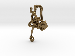 3D-Monkeys 297 in Polished Bronze
