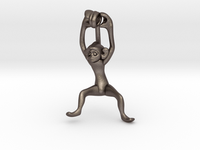 3D-Monkeys 299 in Polished Bronzed Silver Steel