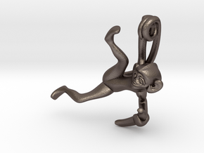3D-Monkeys 302 in Polished Bronzed Silver Steel