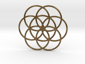 Flower of Life - Hollow in Polished Bronze