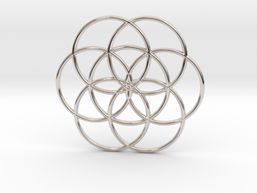 Flower of Life - Hollow in Rhodium Plated Brass