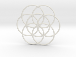 Flower of Life - Hollow in White Natural Versatile Plastic
