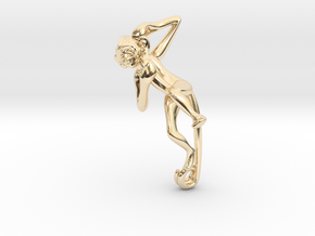 3D-Monkeys 308 in 14k Gold Plated Brass