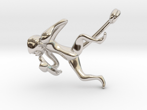 3D-Monkeys 310 in Rhodium Plated Brass