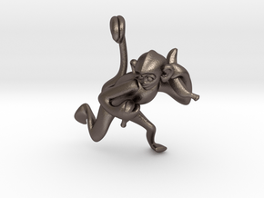 3D-Monkeys 314 in Polished Bronzed Silver Steel
