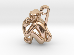 3D-Monkeys 315 in 14k Rose Gold Plated Brass