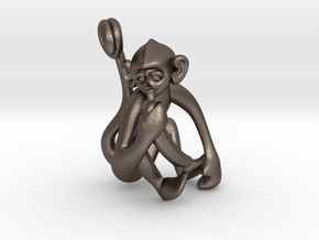 3D-Monkeys 316 in Polished Bronzed Silver Steel
