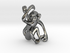 3D-Monkeys 317 in Fine Detail Polished Silver