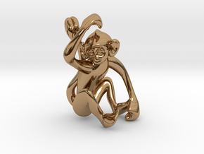 3D-Monkeys 317 in Polished Brass