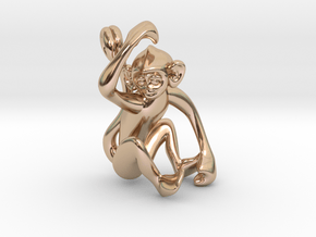 3D-Monkeys 317 in 14k Rose Gold Plated Brass