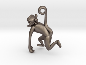 3D-Monkeys 318 in Polished Bronzed Silver Steel