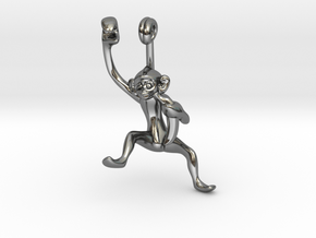 3D-Monkeys 319 in Fine Detail Polished Silver
