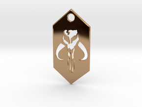 Mandalorian / Mythosaur Pendant Keychain (Star War in Polished Brass