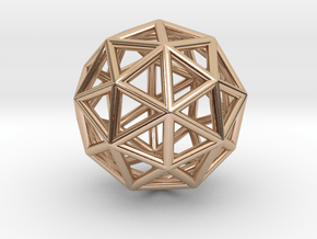 0325 Pentakis Dodecahedron E (a=1cm) #001 in 14k Rose Gold Plated Brass